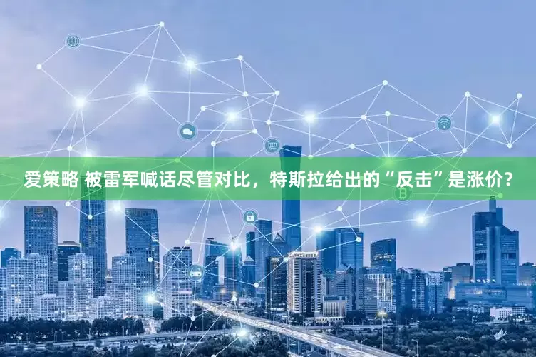 爱策略 被雷军喊话尽管对比，特斯拉给出的“反击”是涨价？